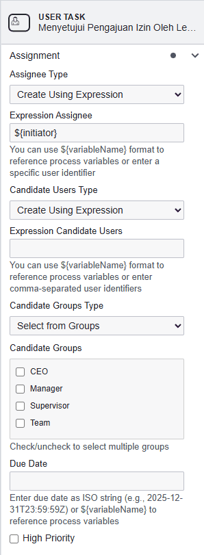 BPMN Assignment Detail OnPremise