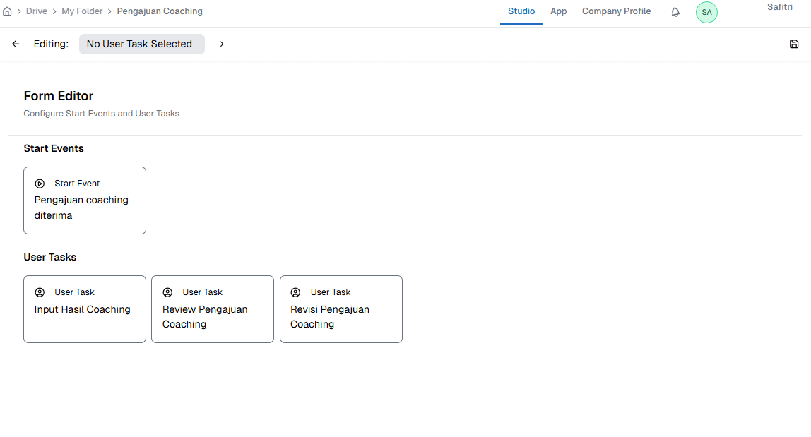 Konfigurasi Form Editor OnPremise