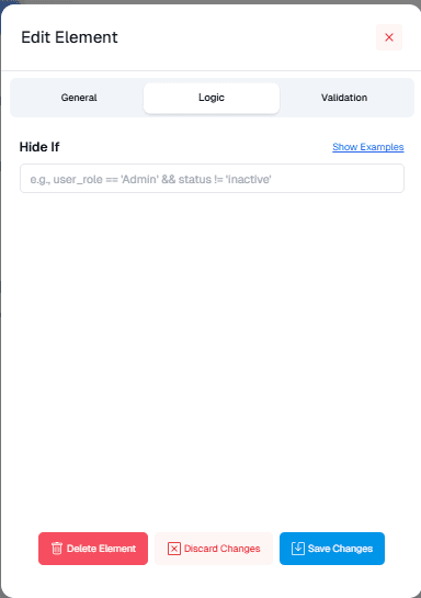 Elemen Logic Form Editor OnPremise