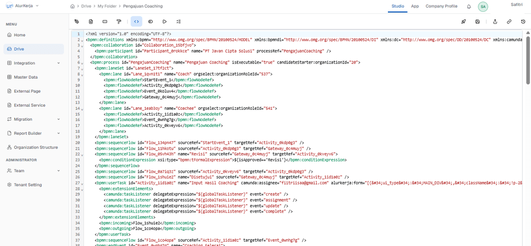 BPMN Code Preview OnPrem