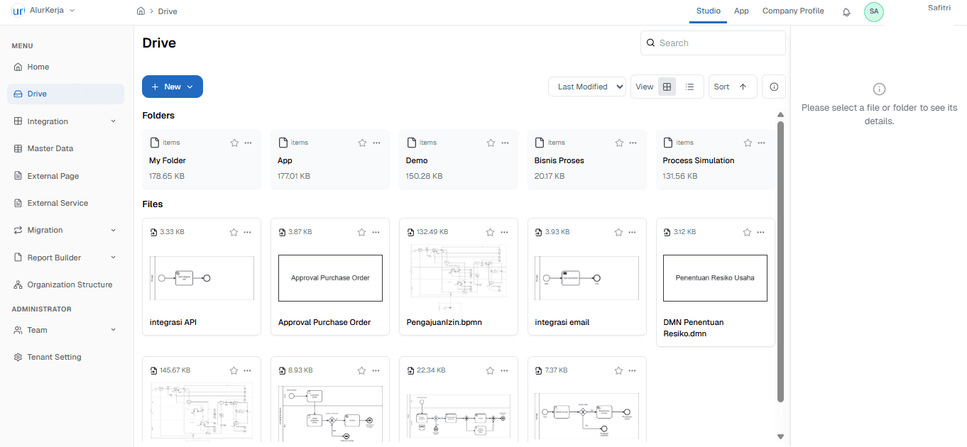 Halaman Drive OnPremise