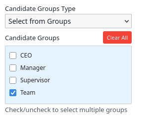 BPMN Assignment Detail Candidate Group Select