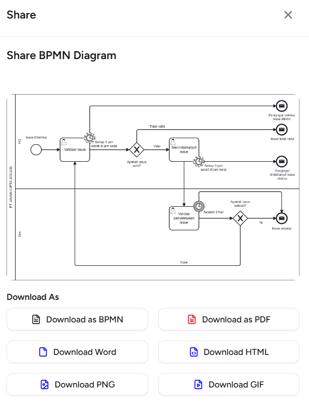 BPMN Download Selection OnPremise