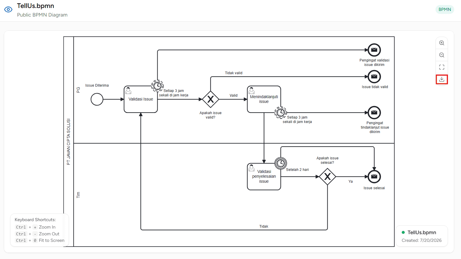 Fitur Download Diagram OnPremise