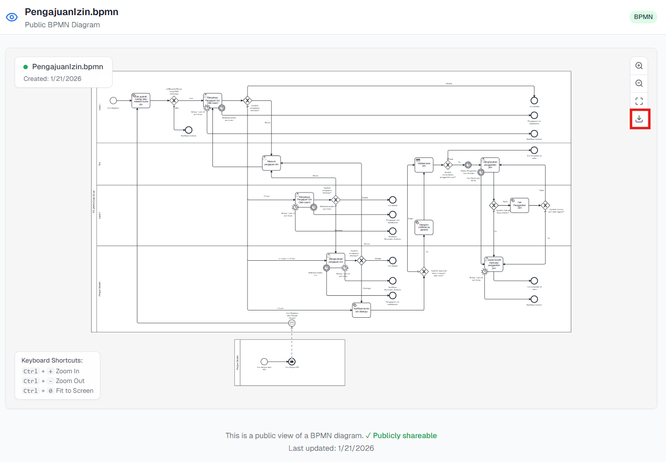 Fitur Download Diagram OnPremise