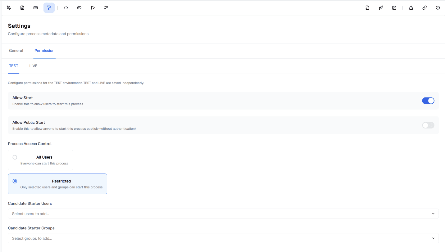 Tab Permission BPMN Editor