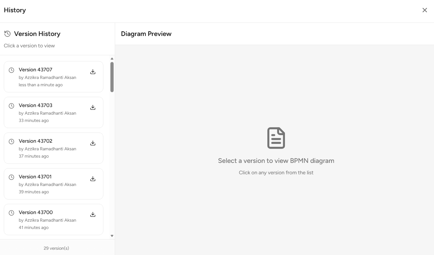 Preview History OnPremise