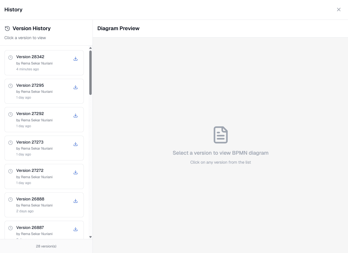 Preview History OnPremise