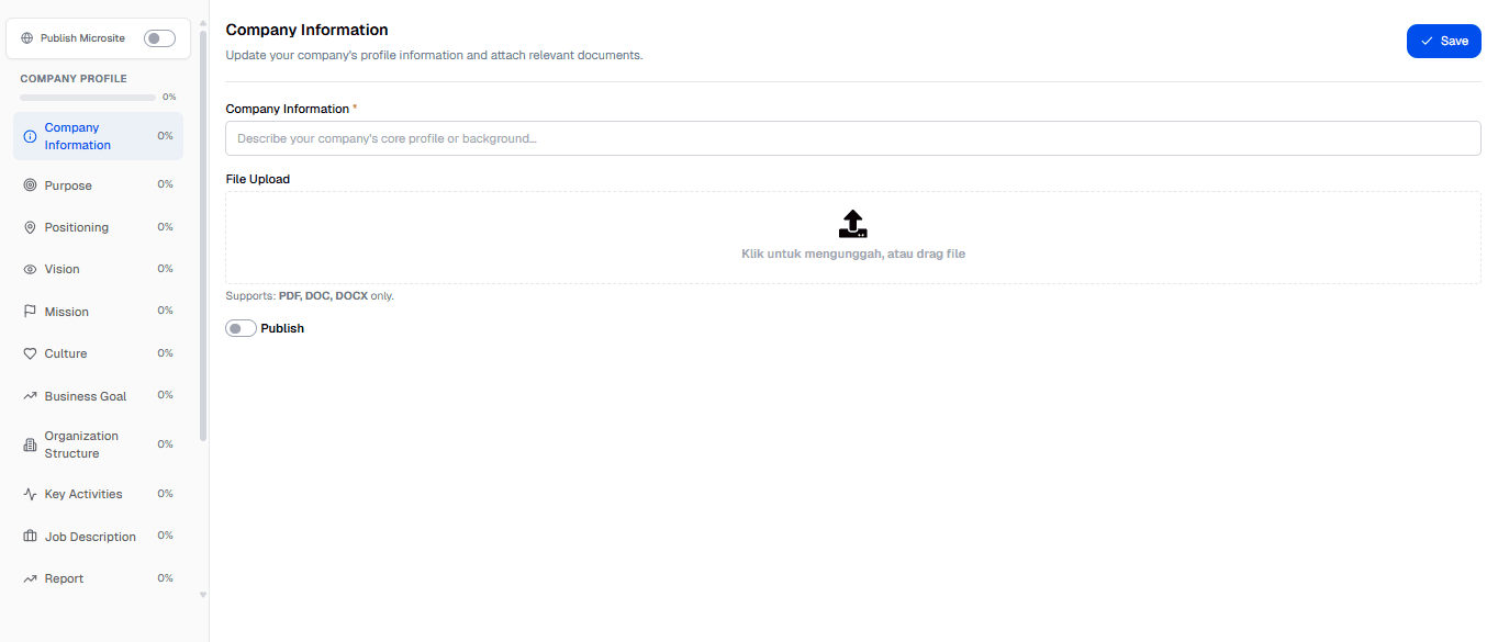 Company Profile Page