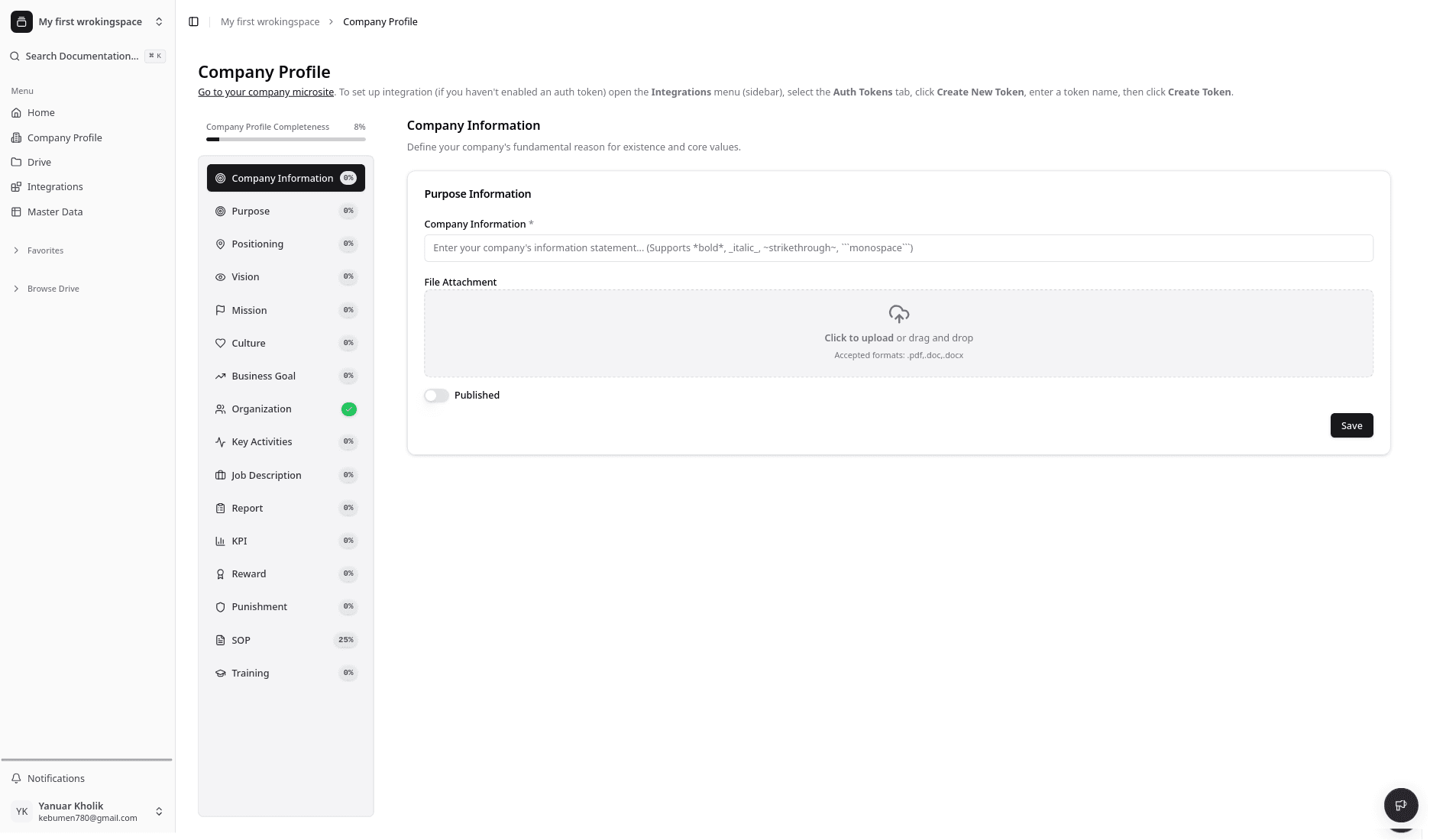 Company Profile Page