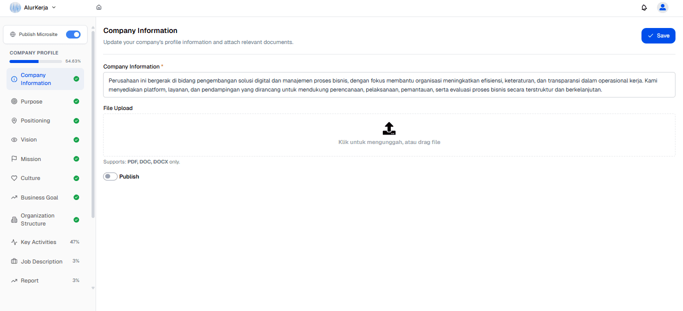 Company Confirmation