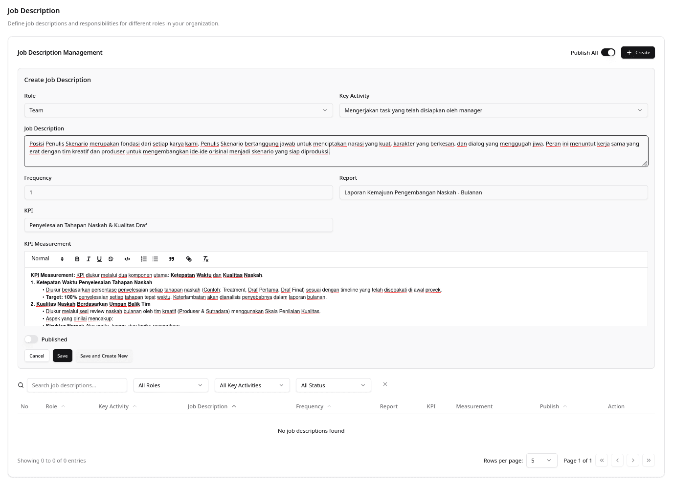 JOb Description Form