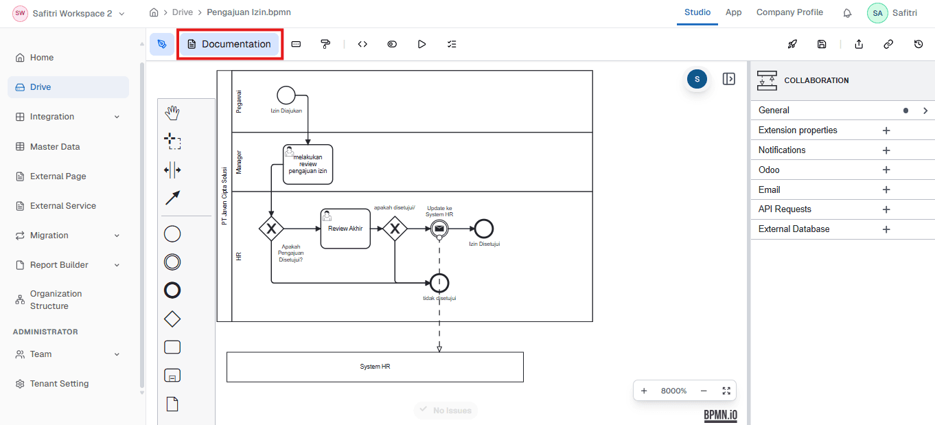 Halaman External Service OnPremise