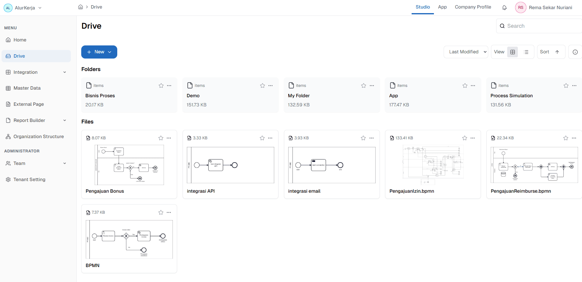 Halaman Drive OnPremise