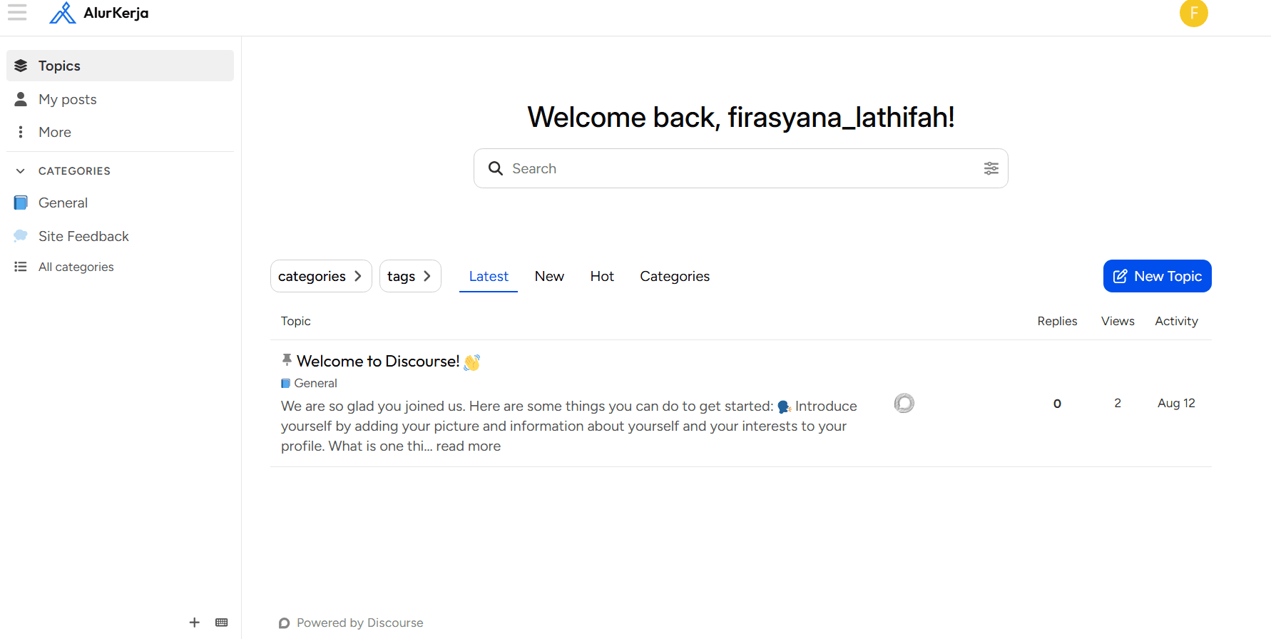 Forum Setelah Berhasil Login