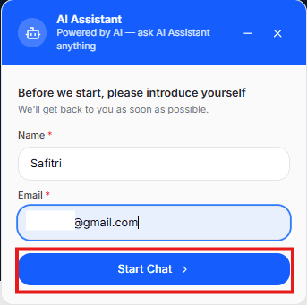 Button Start Chat Helpdesk