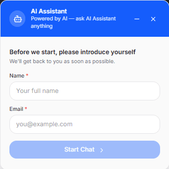 Form Input Nama dan Email Helpdesk