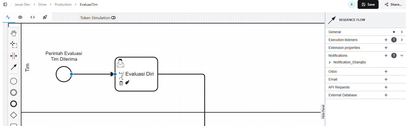 Sequence Flow Konfigurasi