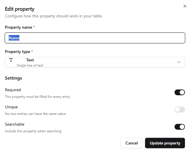 Master Data Property