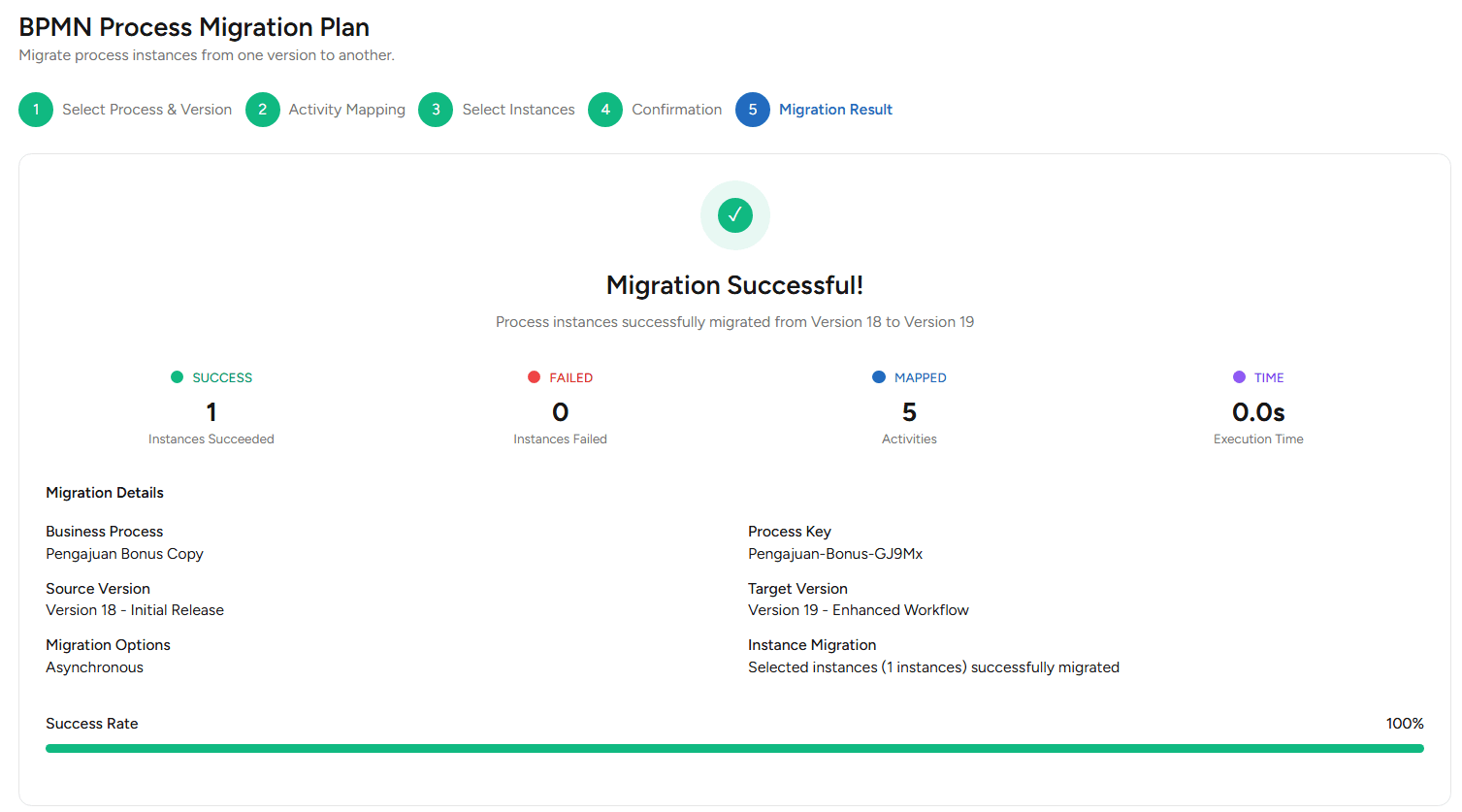 Migration Result Migration Plan
