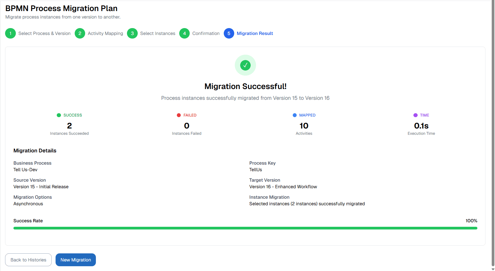 Migration Result Migration Plan
