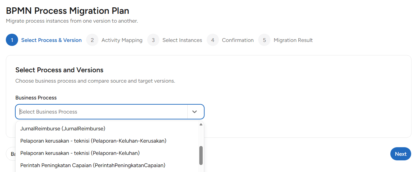 Select Migration Plan