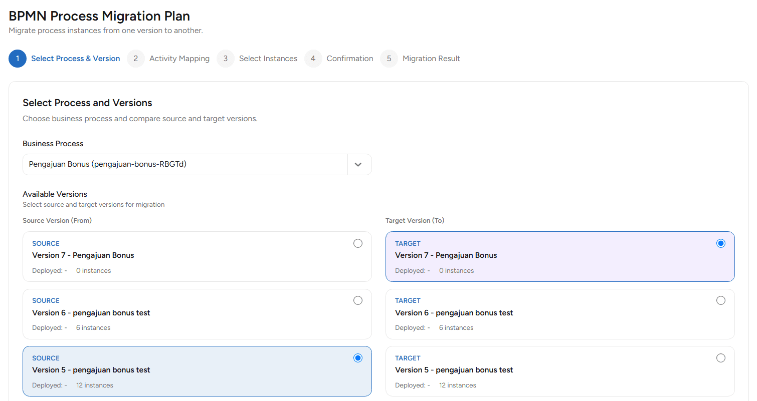 Select Version Migration Plan