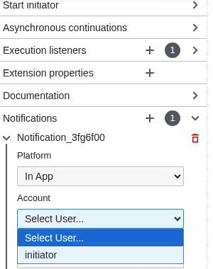 Pilih Penerima Notifikasi In App