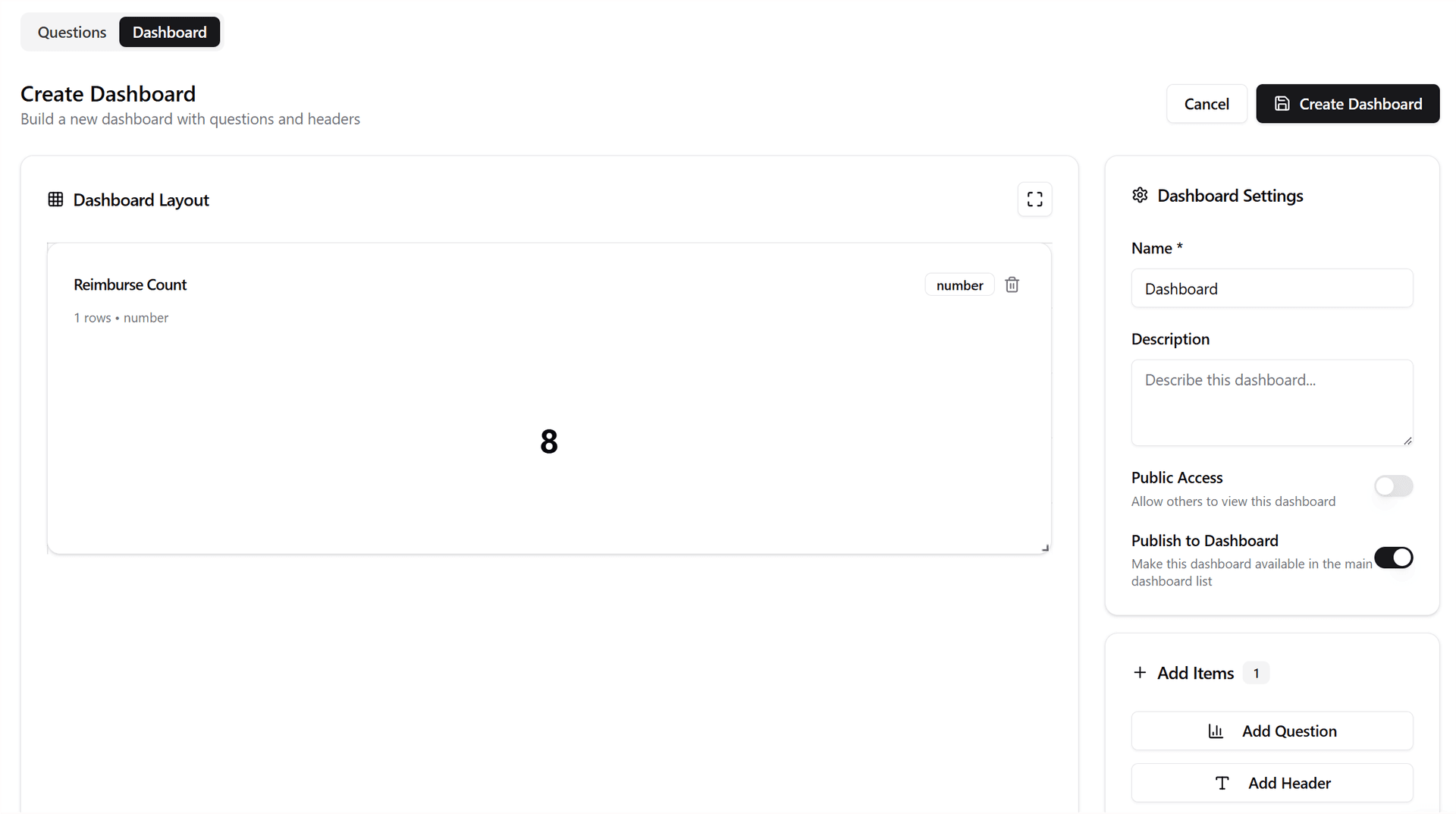 Create Dashboard