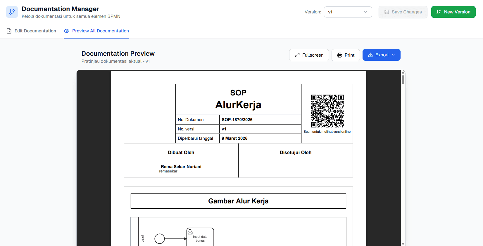 Preview Documentation BPMN