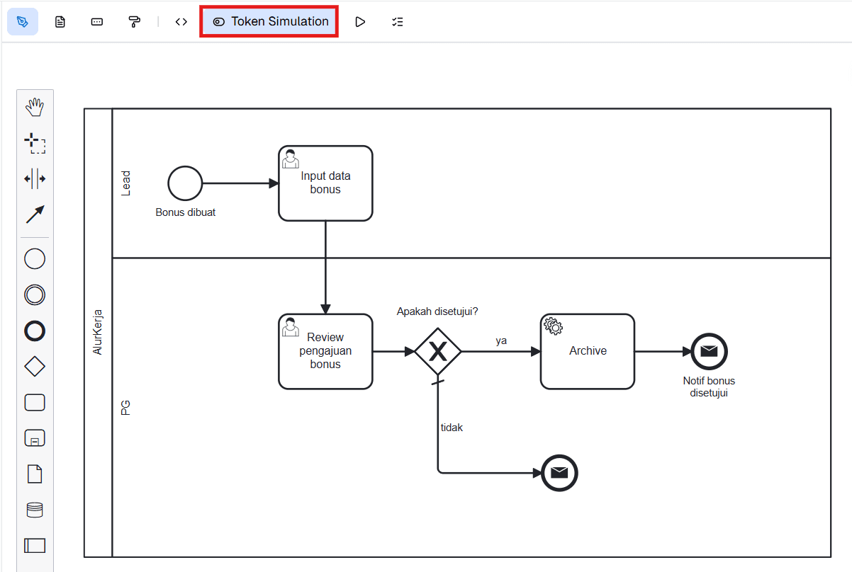 Add Token Simulation BPMN