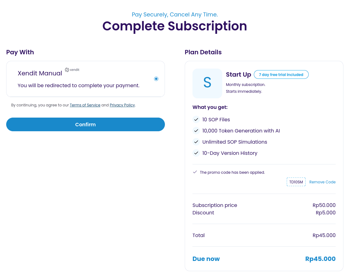 Pricing and Subscription Promo Code