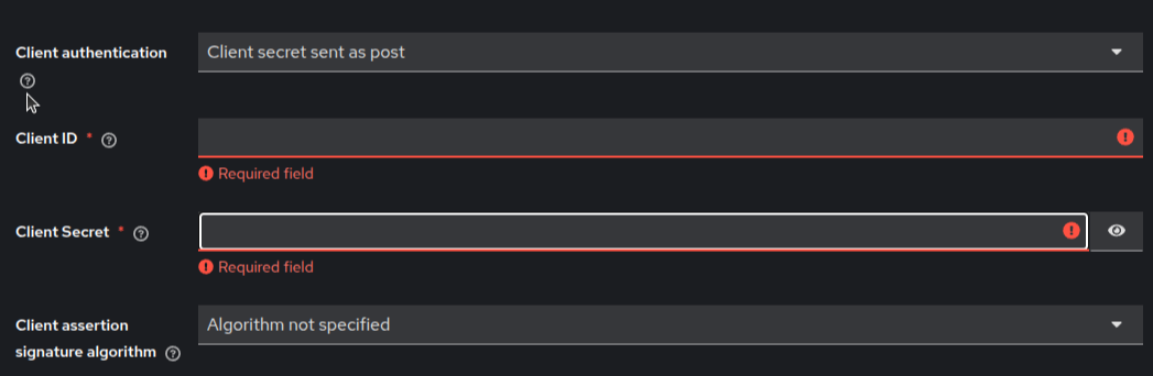 Client ID Client Secret,