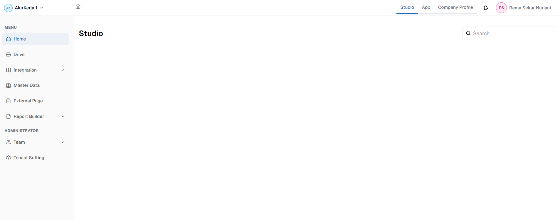 Tampilan Dashboard Impersonate User,
