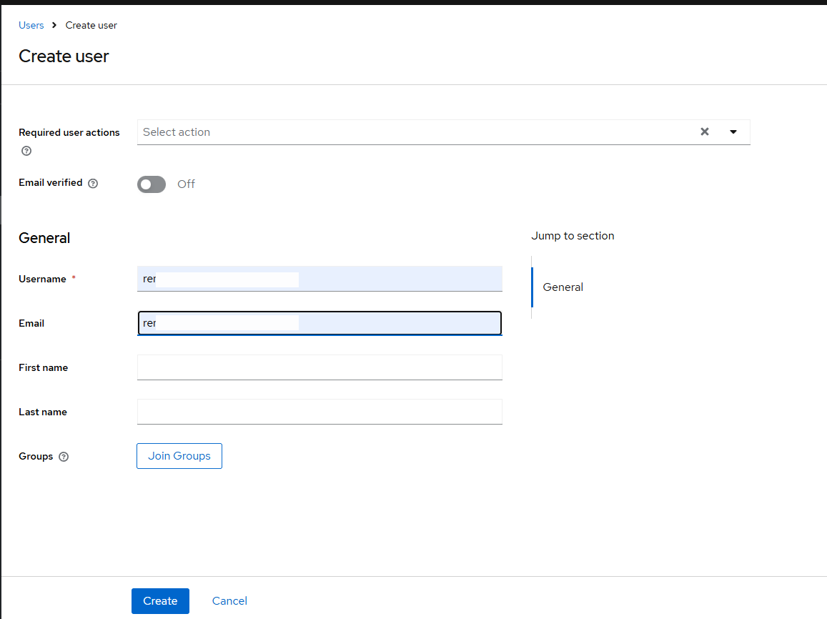 Create User,