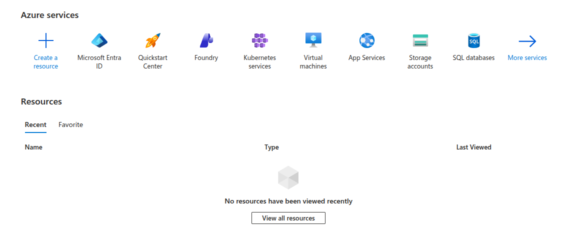 Halaman Portal Azure,