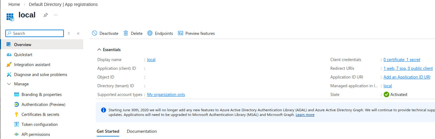 Local App Registrations,
