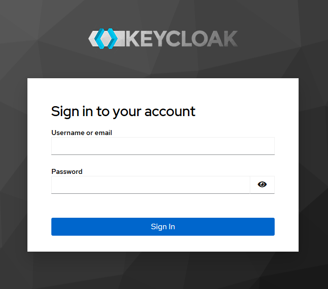 Halaman Login Keycloak,