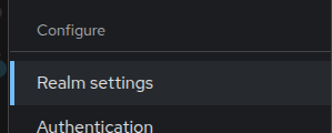 Menu Realm settings pada sidebar Keycloak
