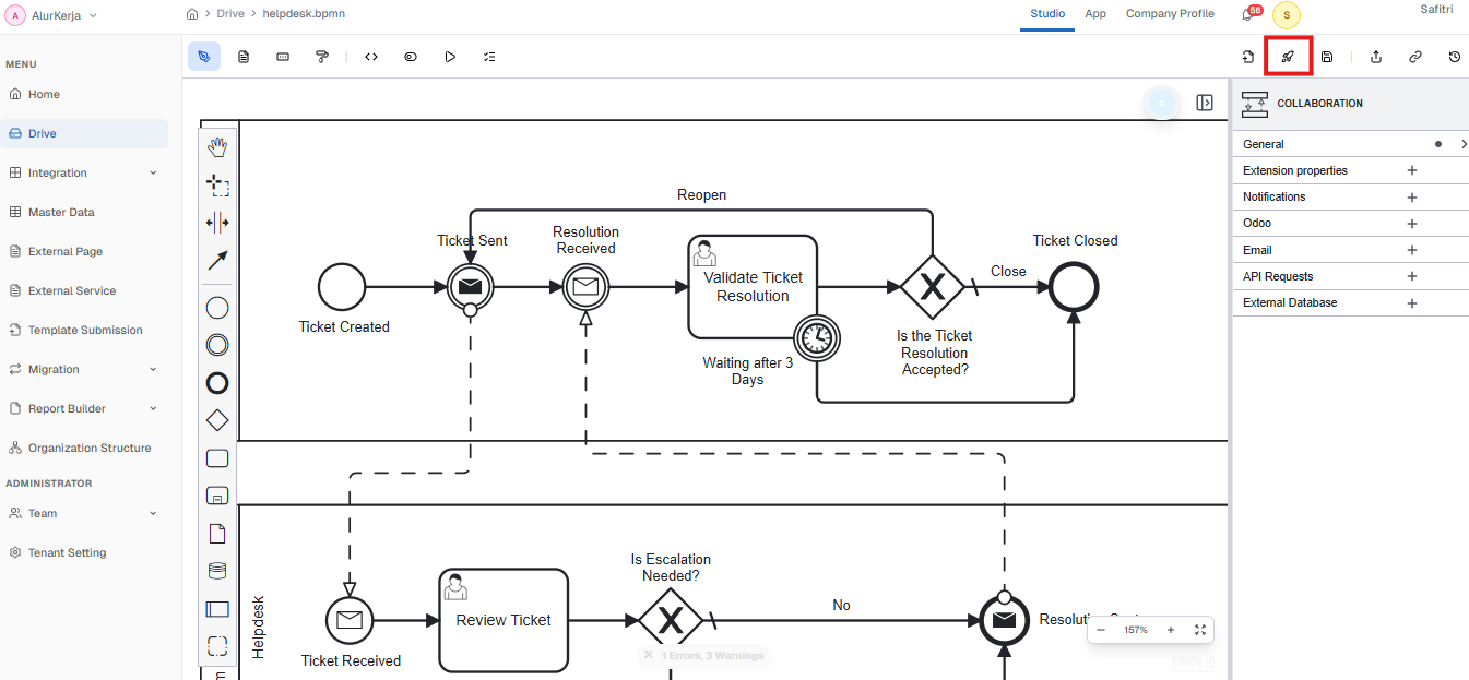 BPMN Button Deploy