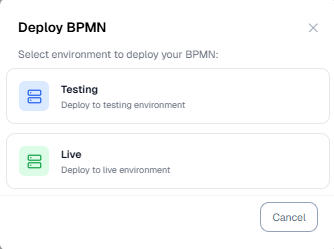 BPMN Deploy Option