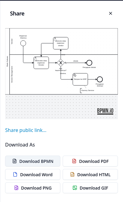 BPMN Download Selection