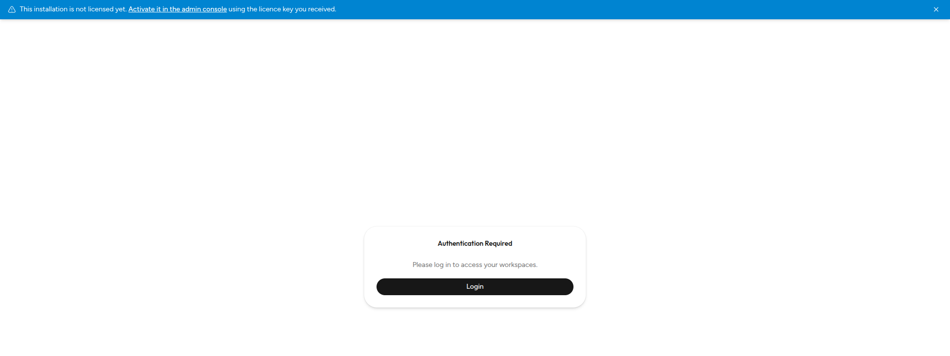 Halaman Authentication Required dengan tombol Login