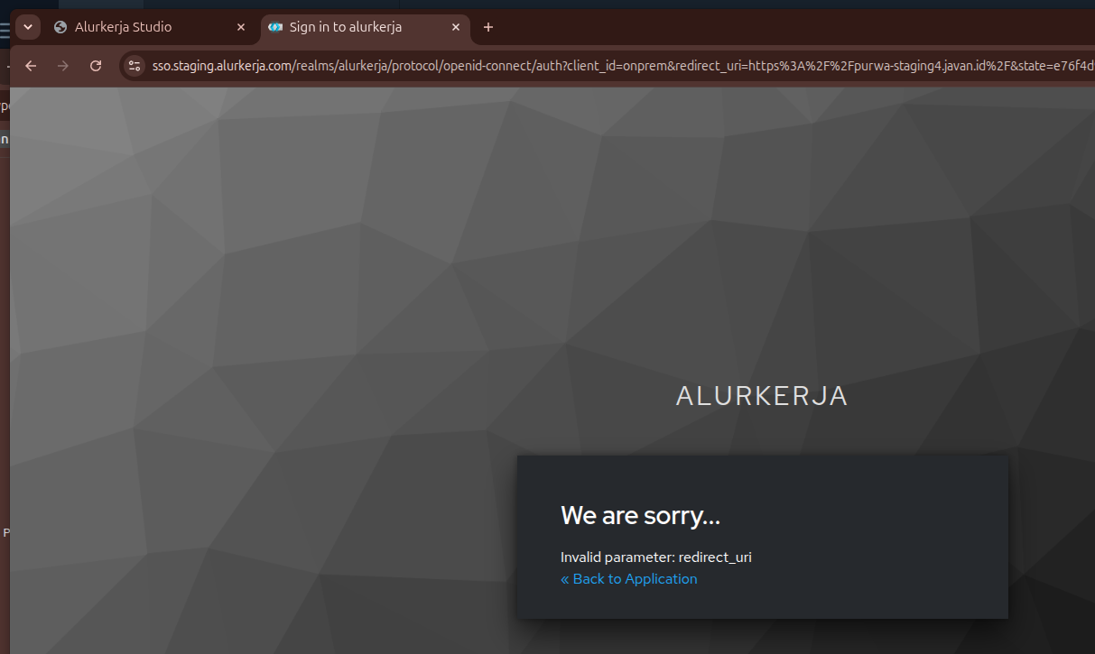 Workspace diakses melalui custom domain