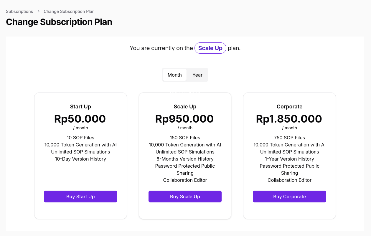 Halaman Month Subscription