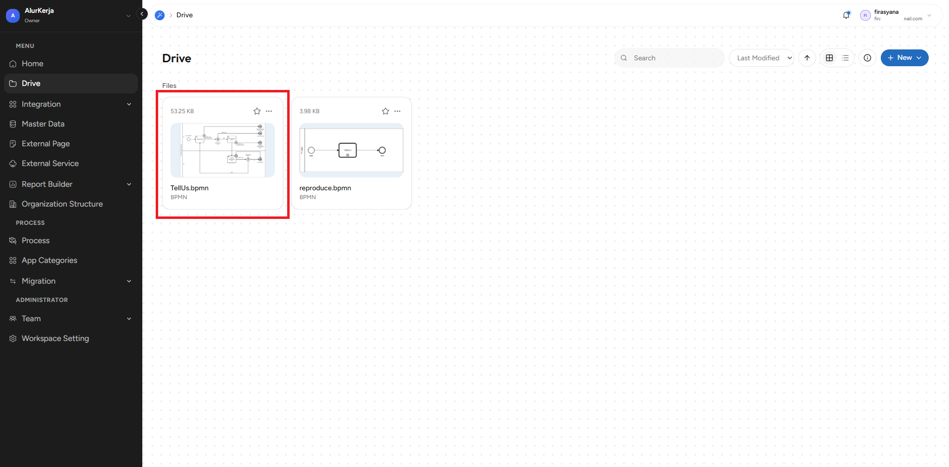 Halaman Drive Create SOP from Template Success