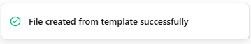 Notifikasi Create Template Success