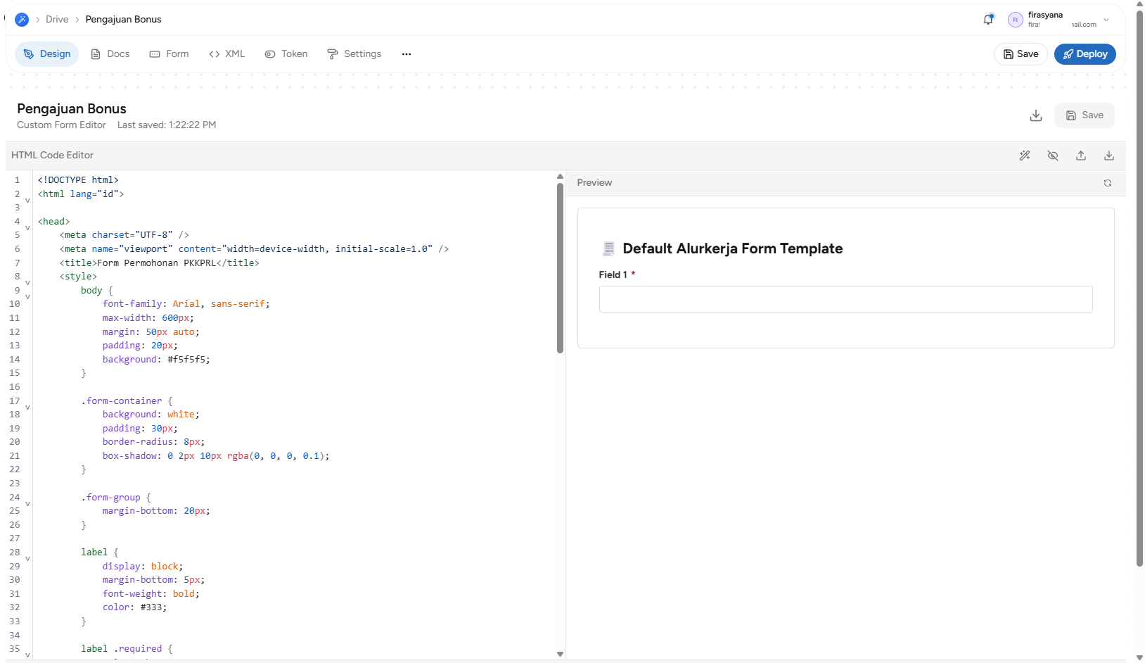 Pop up Template from BPMN