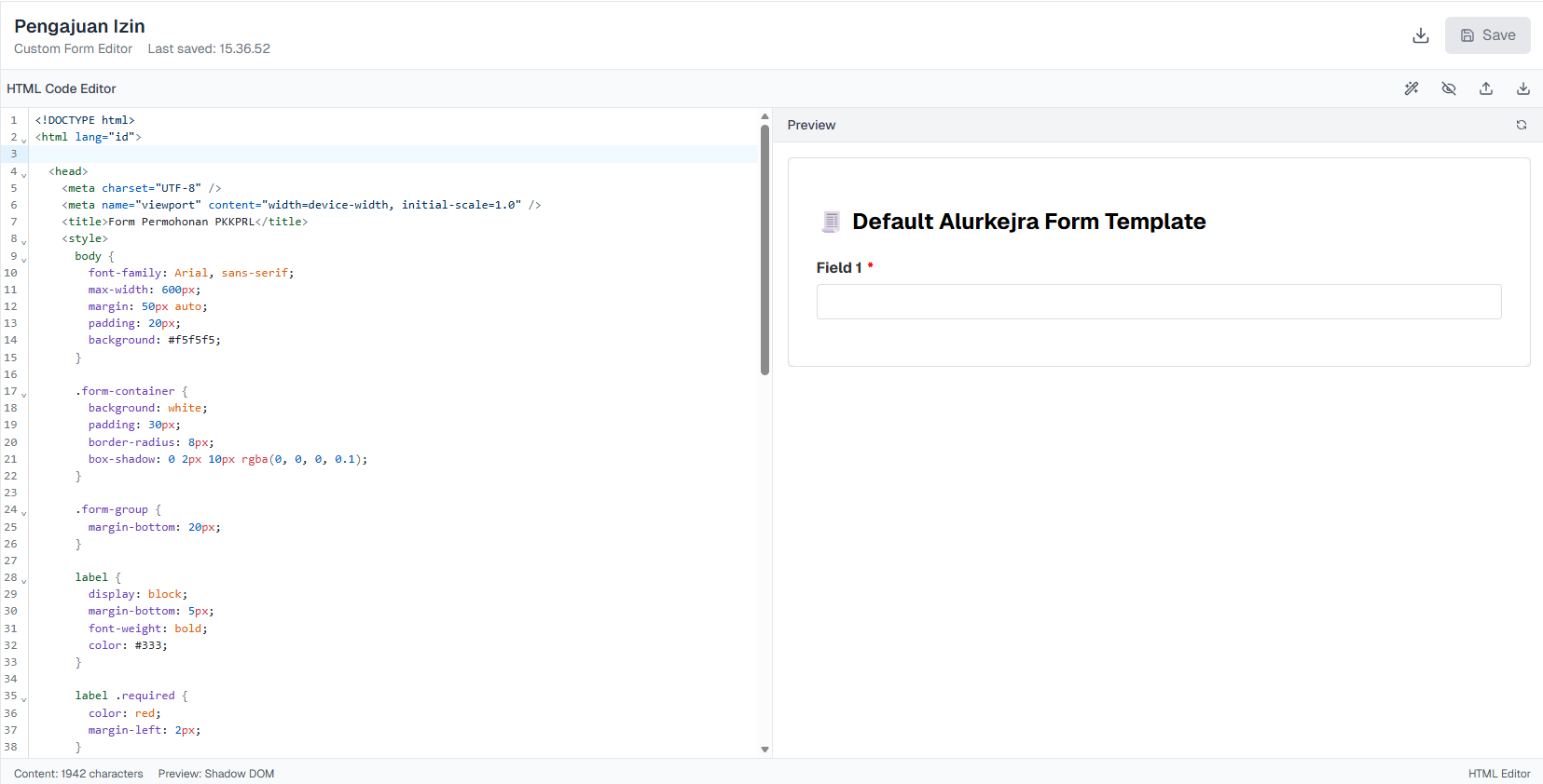 Pop up Template from BPMN