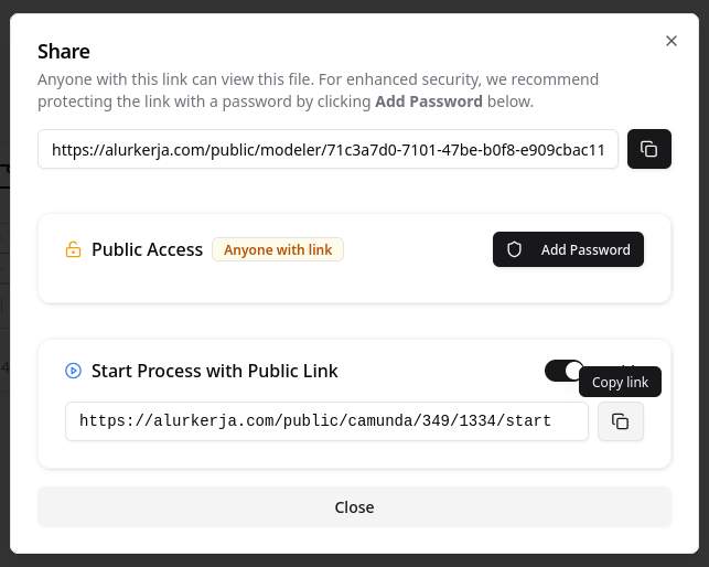 File Sharing Modal